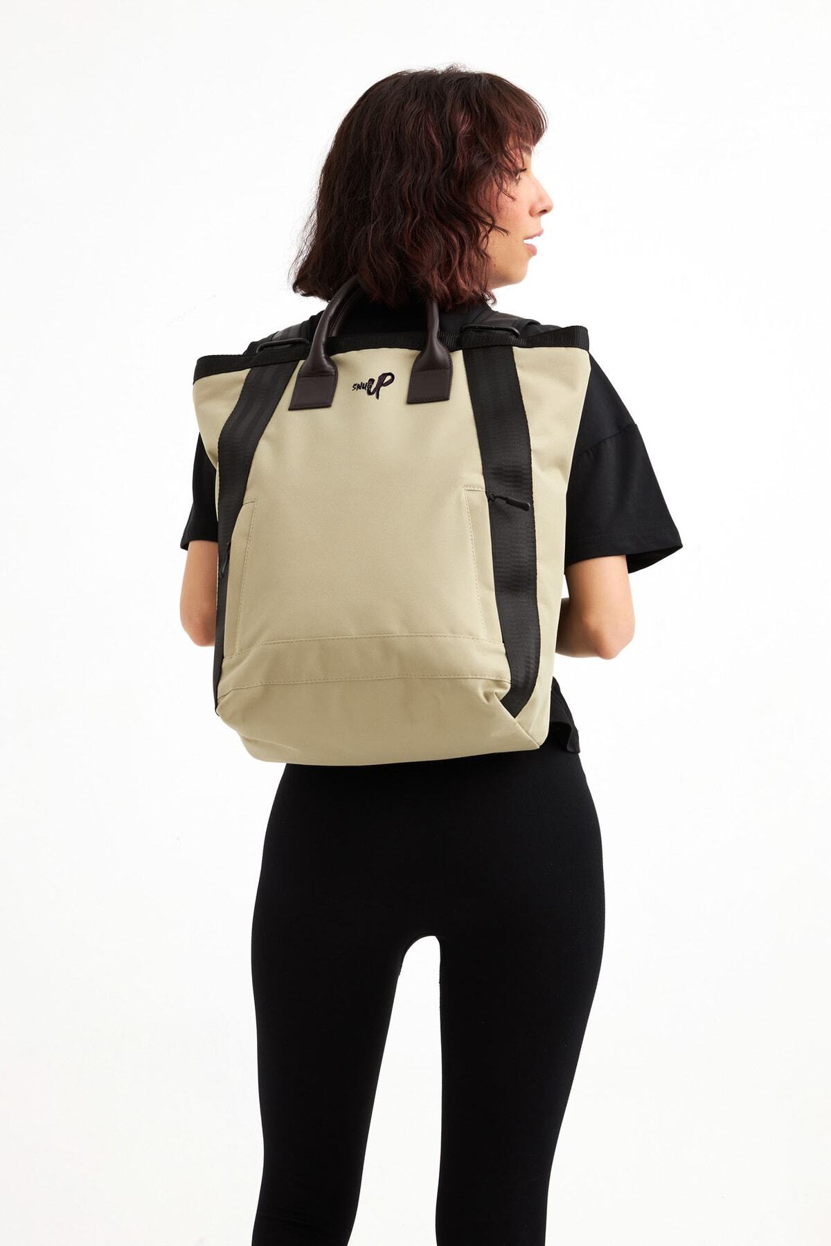 کوله پشتی زنانه بژ Snug Up | 8691961 اورجینال - تصویر 3