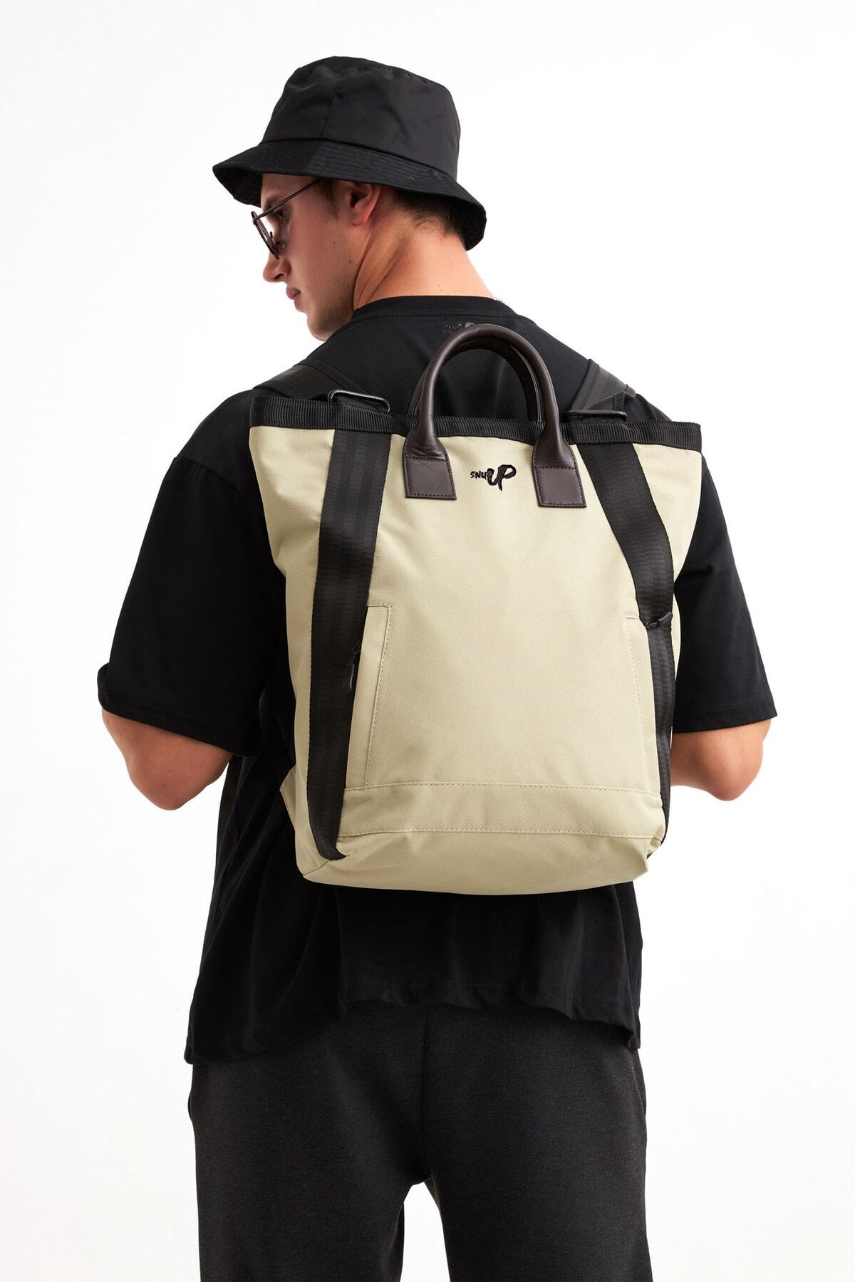 کوله پشتی زنانه بژ Snug Up | 8691961 اورجینال - تصویر 6