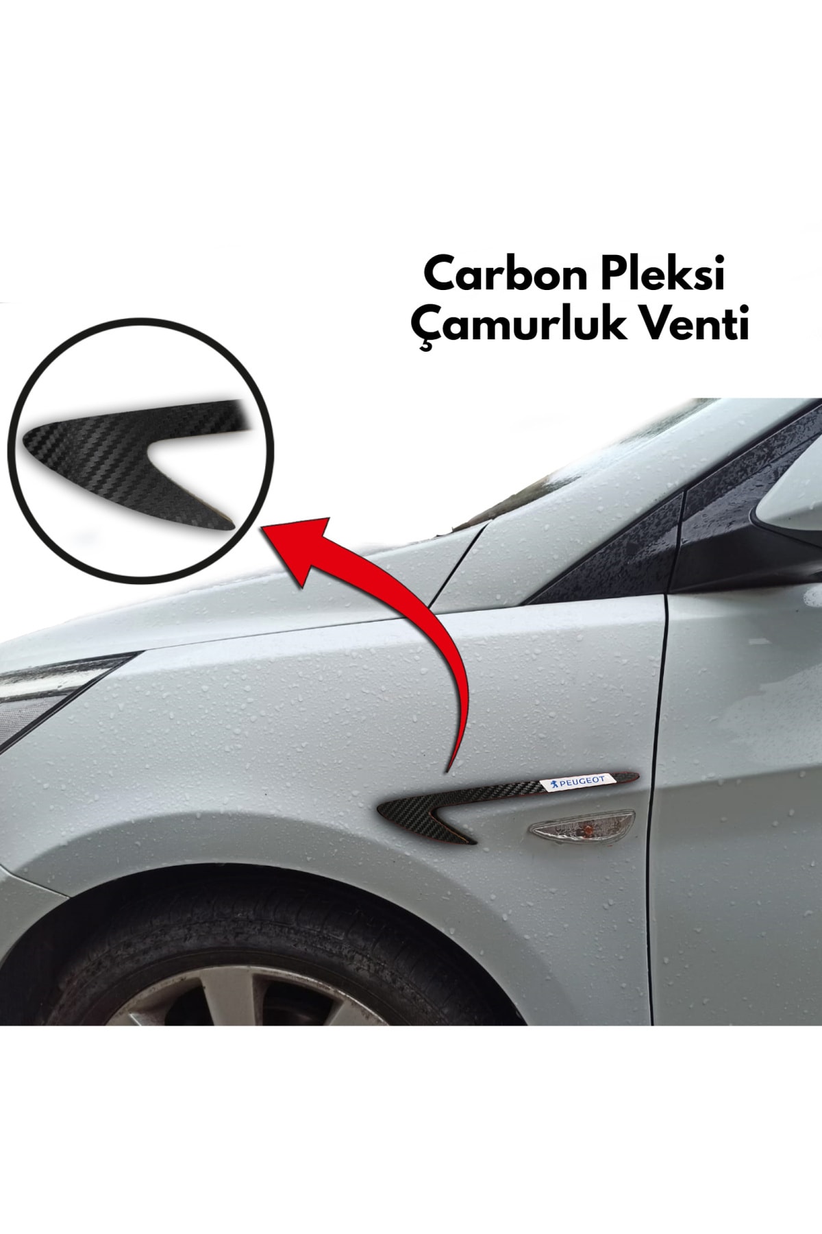 Aksefuar Lazer Peugeot 207 Carbon Çamurluk Venti (sağ - Sol Takım)