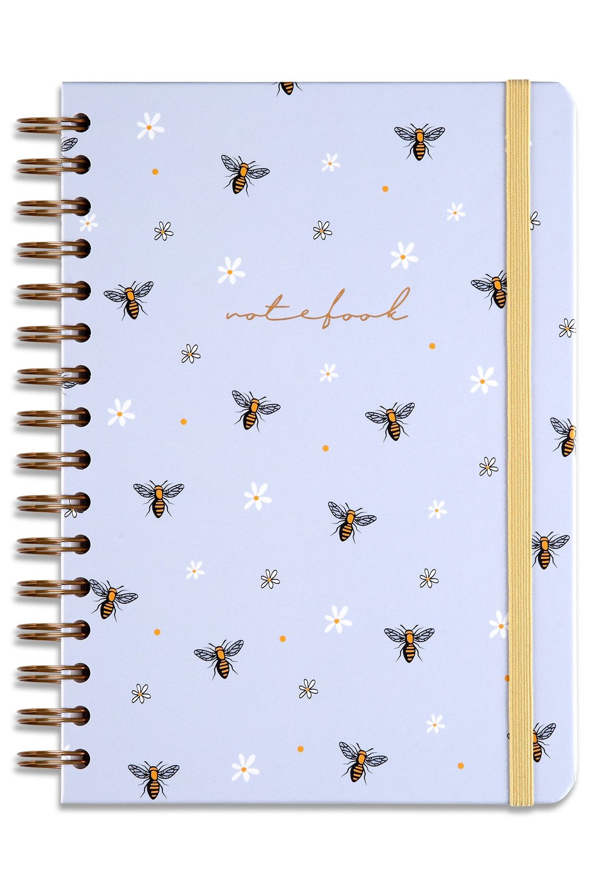 Matt Notebook-A5 15x21 Cm Spiral Elastic Punctat Blocnotes Nedatat Albină 4