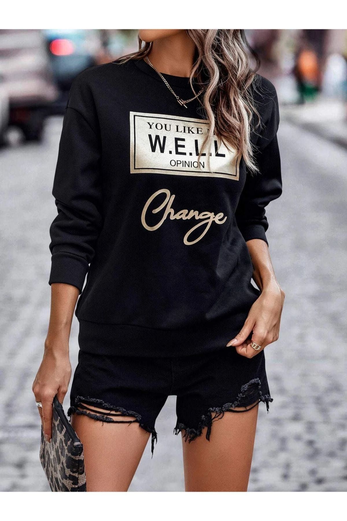 Black sweatshirt with gold writing store