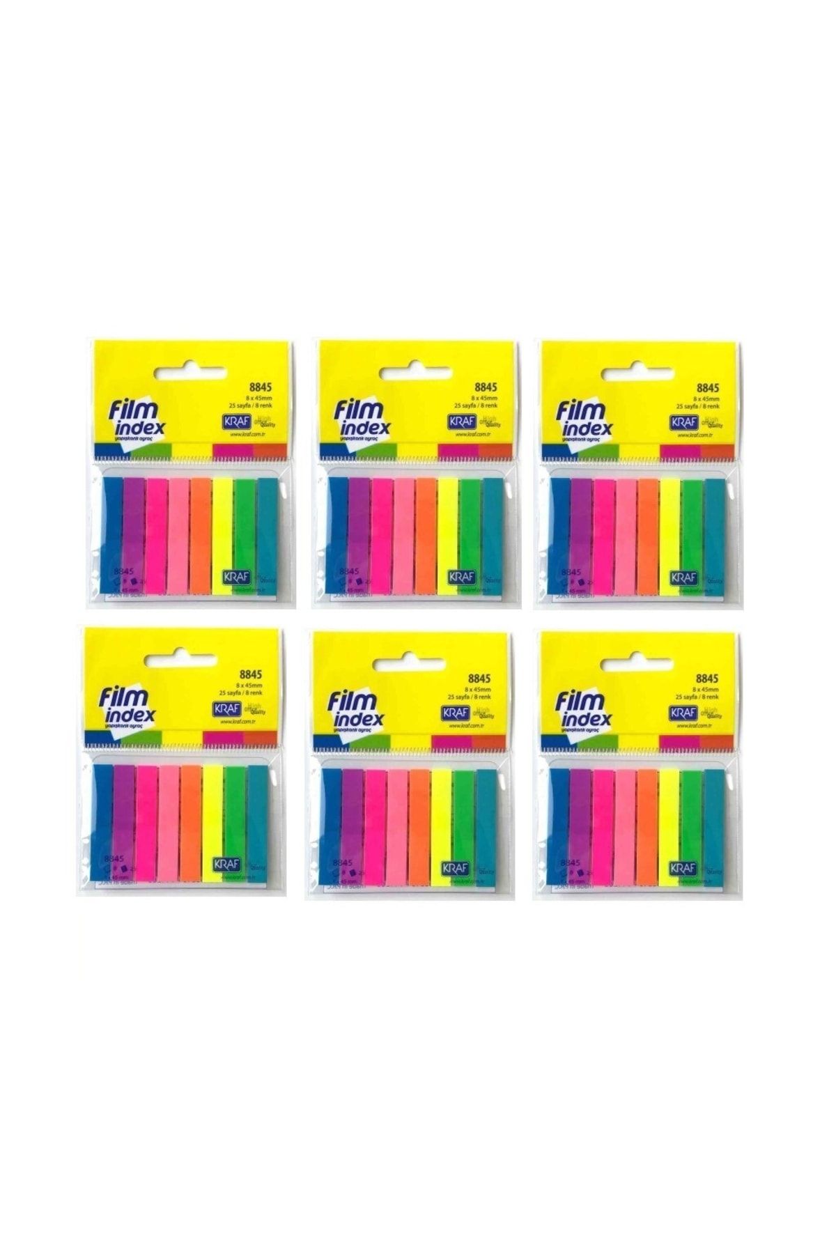 KRAF Film Index 8 Culori X 25 Coli De 6 - Mărime unică