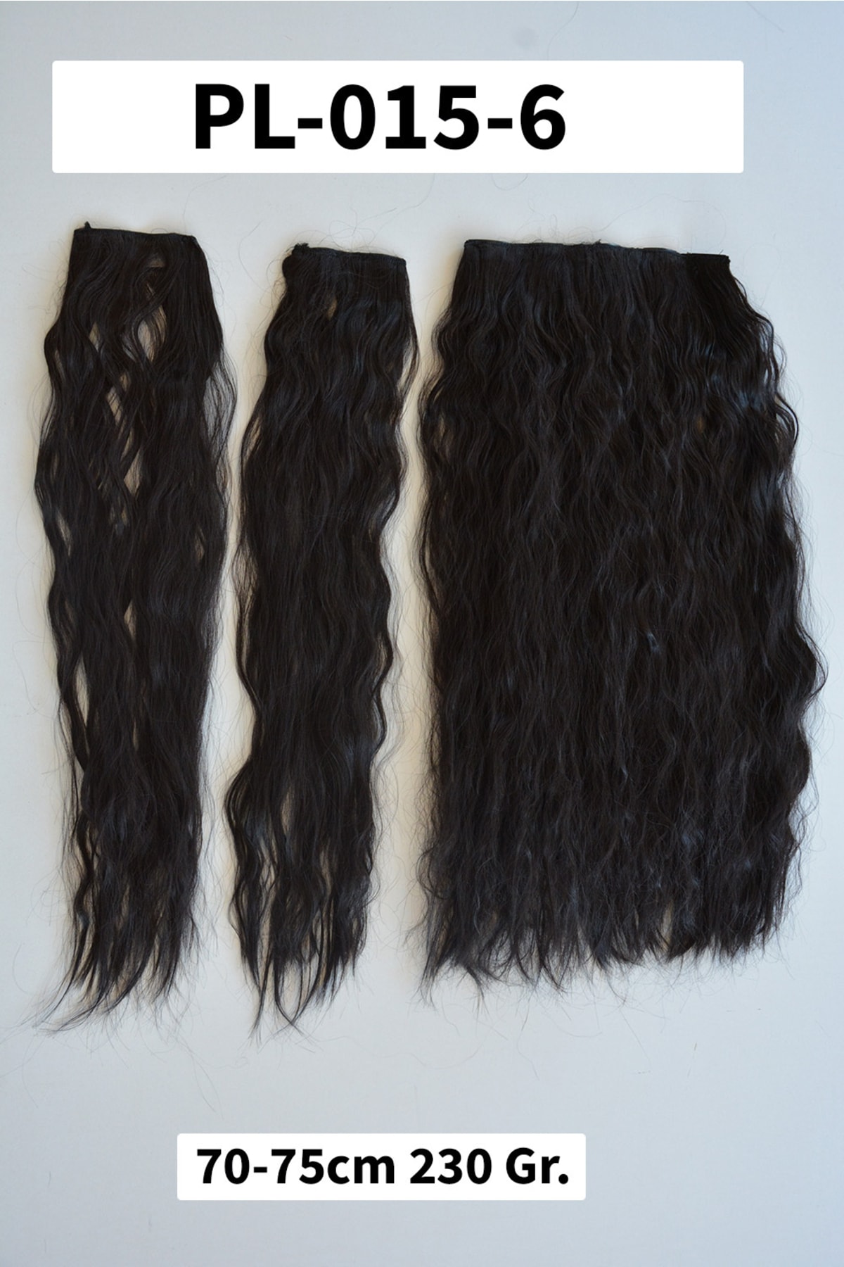 REMY HAİR Koyu Kestane Afro Dalgalı Uzun Yarım Ay Saç – 3 Parça Çıt Çıt 75cm. 230 Gr. Vıp Serı