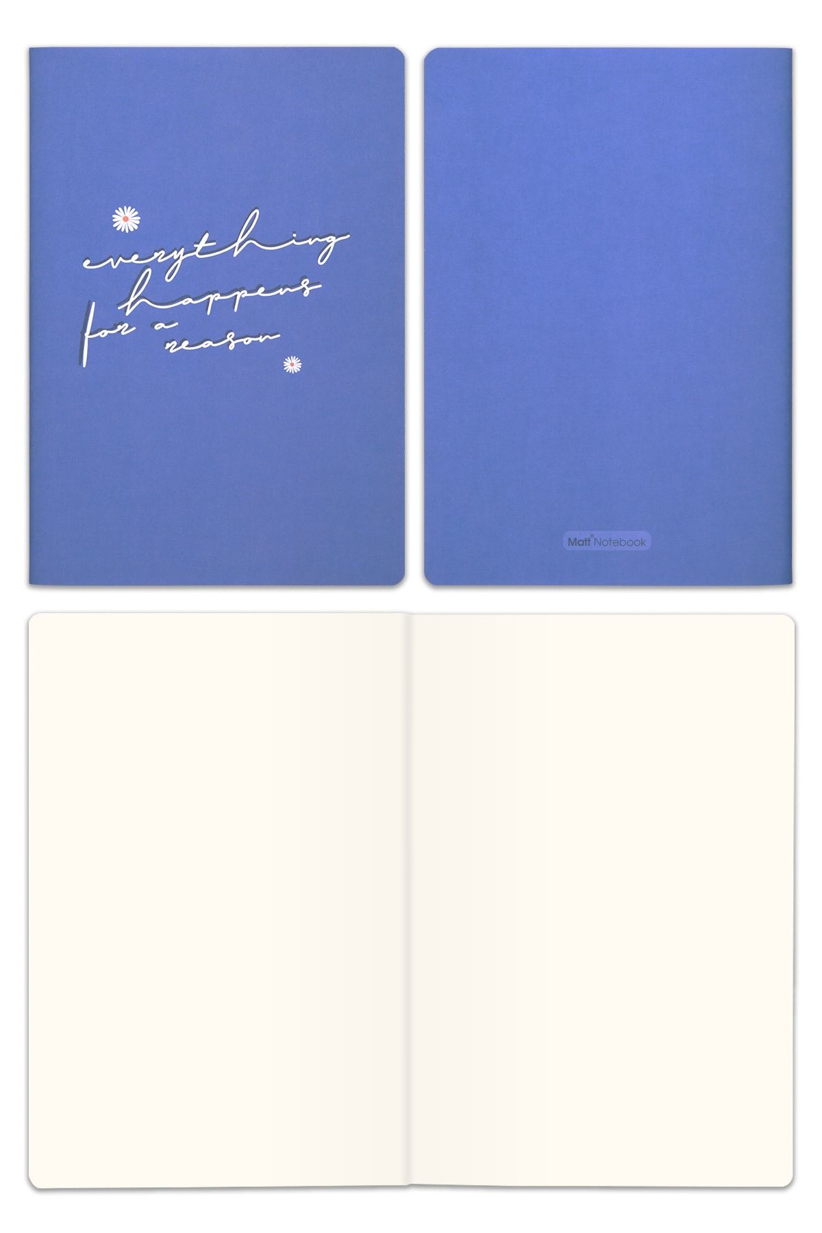 Matt Notebook-A5 Notebook Set of 4 Plain, Unlined Tailor Stitching 8
