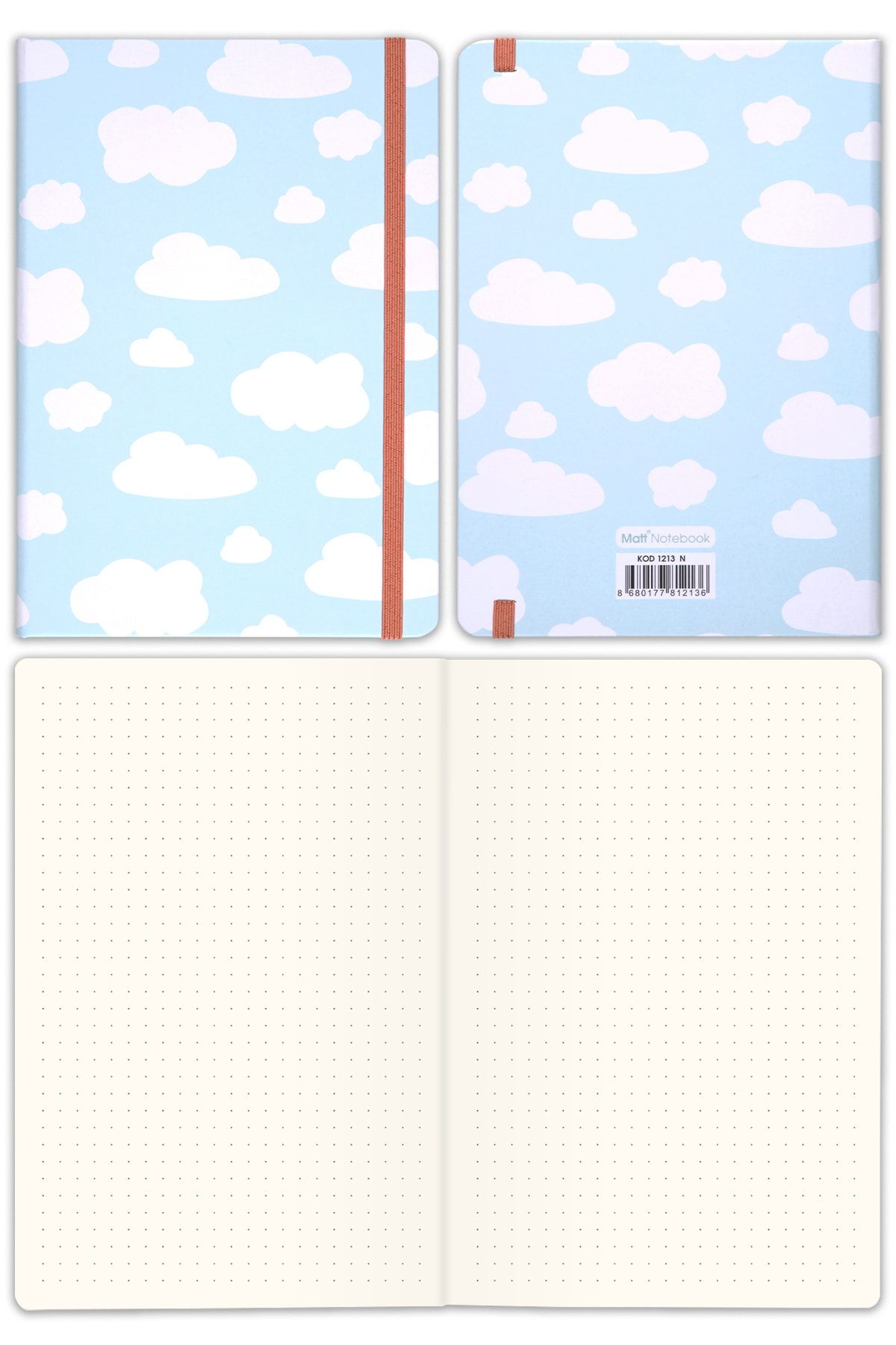 Matt Notebook-A5 Notebook Set of 2 15x21 Cm Dotted Cloud 7