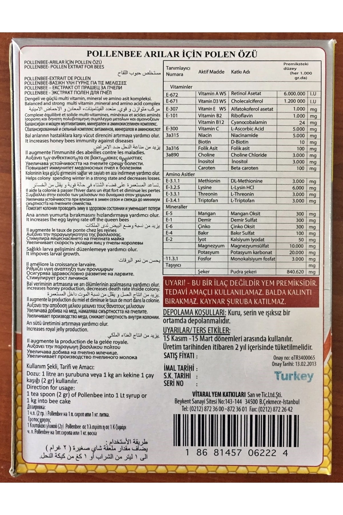 Pollenbee Arı Vitamini Ve Minerali 2
