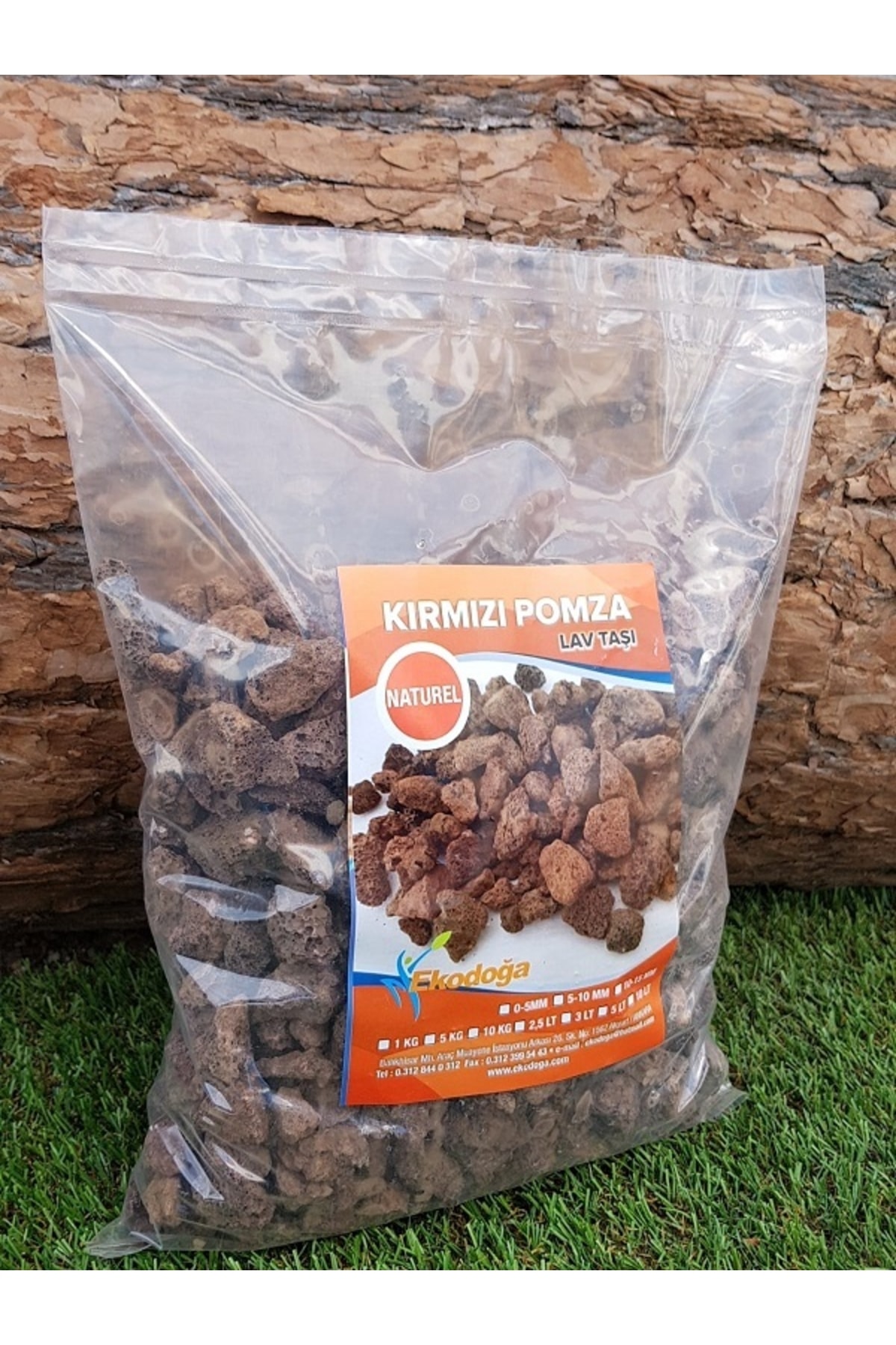 Kırmızı Pomza Taşı 15-25 Mm 5 Lt (2,5 Kg) Volkanik Ponza Lav Taşı Kaktüs Sukulent Tarım Pomzası