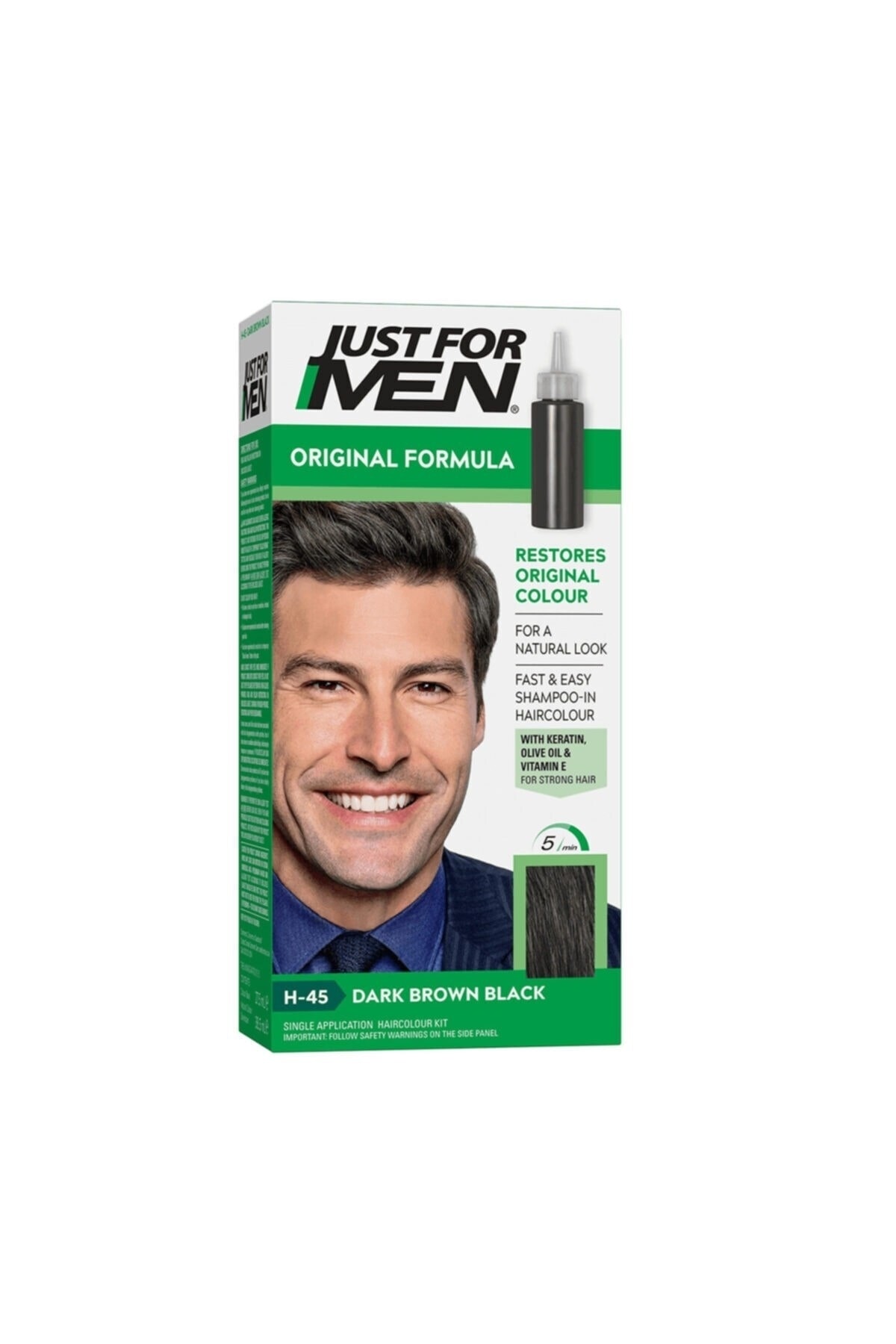 Just For Men Doğal Görünüm Sağlayan Saç Boyası Koyu Kahve Siyah H-45