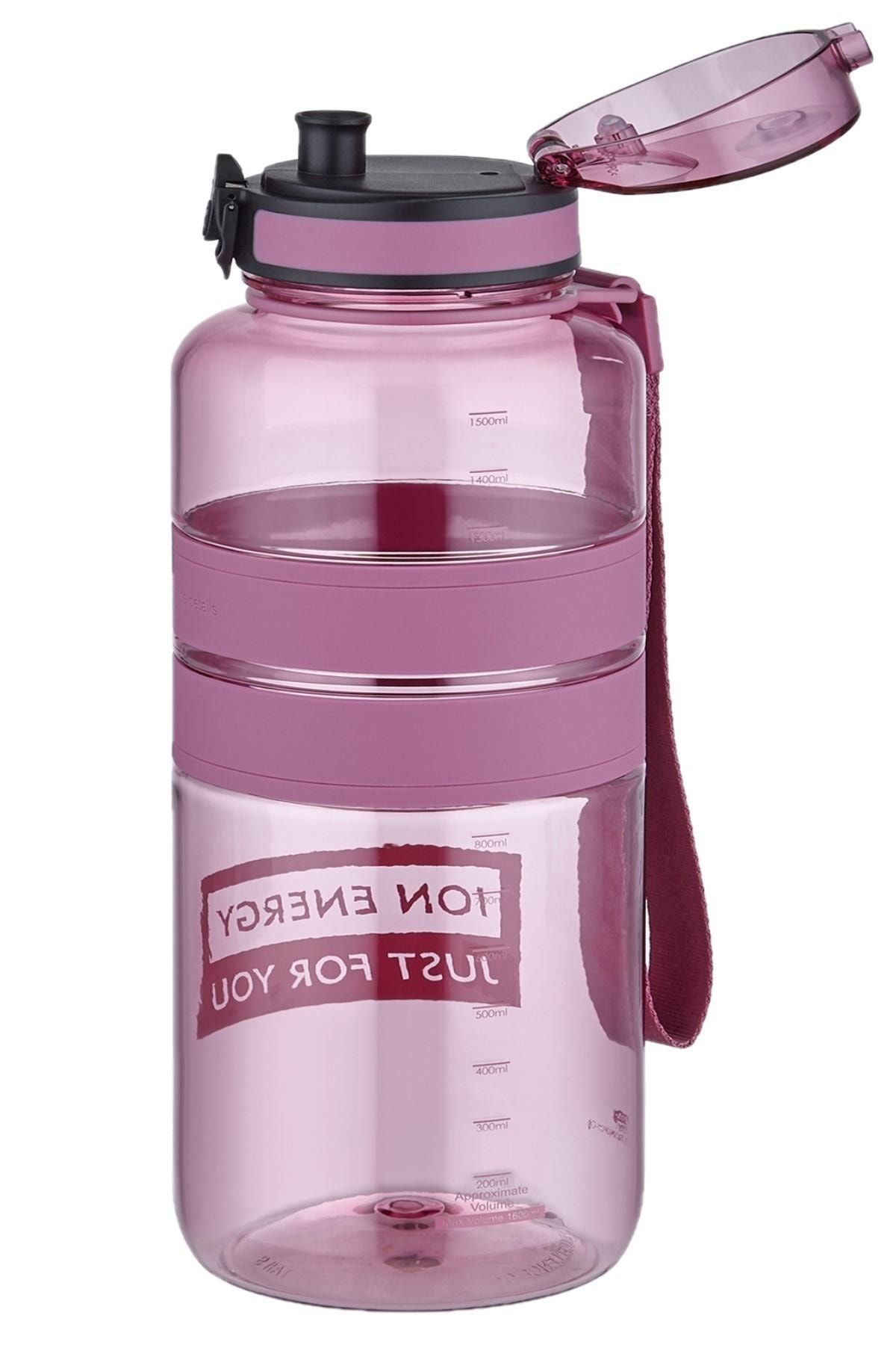 قمقمه ورزشی قرمز Tritan Water Fat 1500 میل 1.5 با طول مگا رنگهای تجدید شده Uzspace