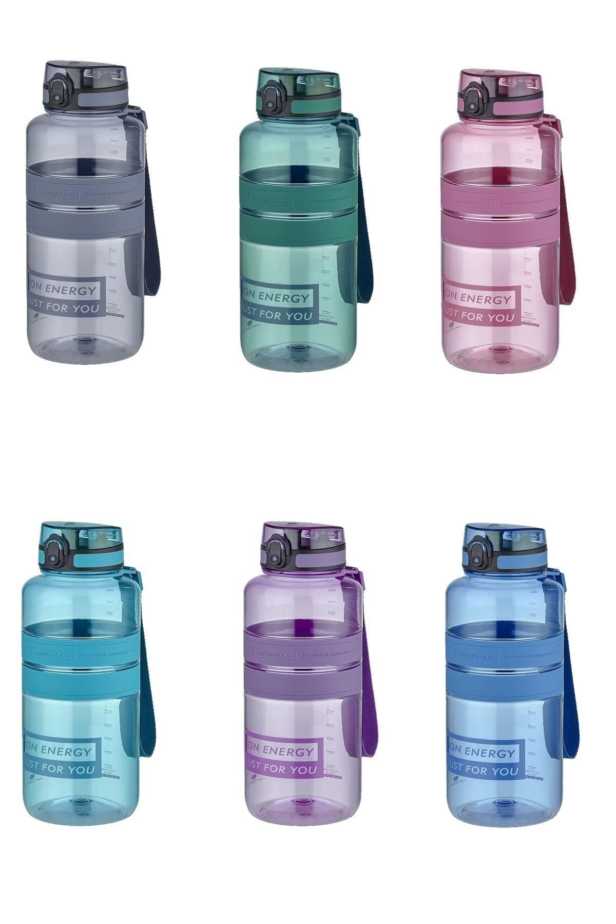 قمقمه ورزشی سبز Tritan Water Fat 1500 میل 1.5 با طول مگا رنگهای تجدید شده Uzspace