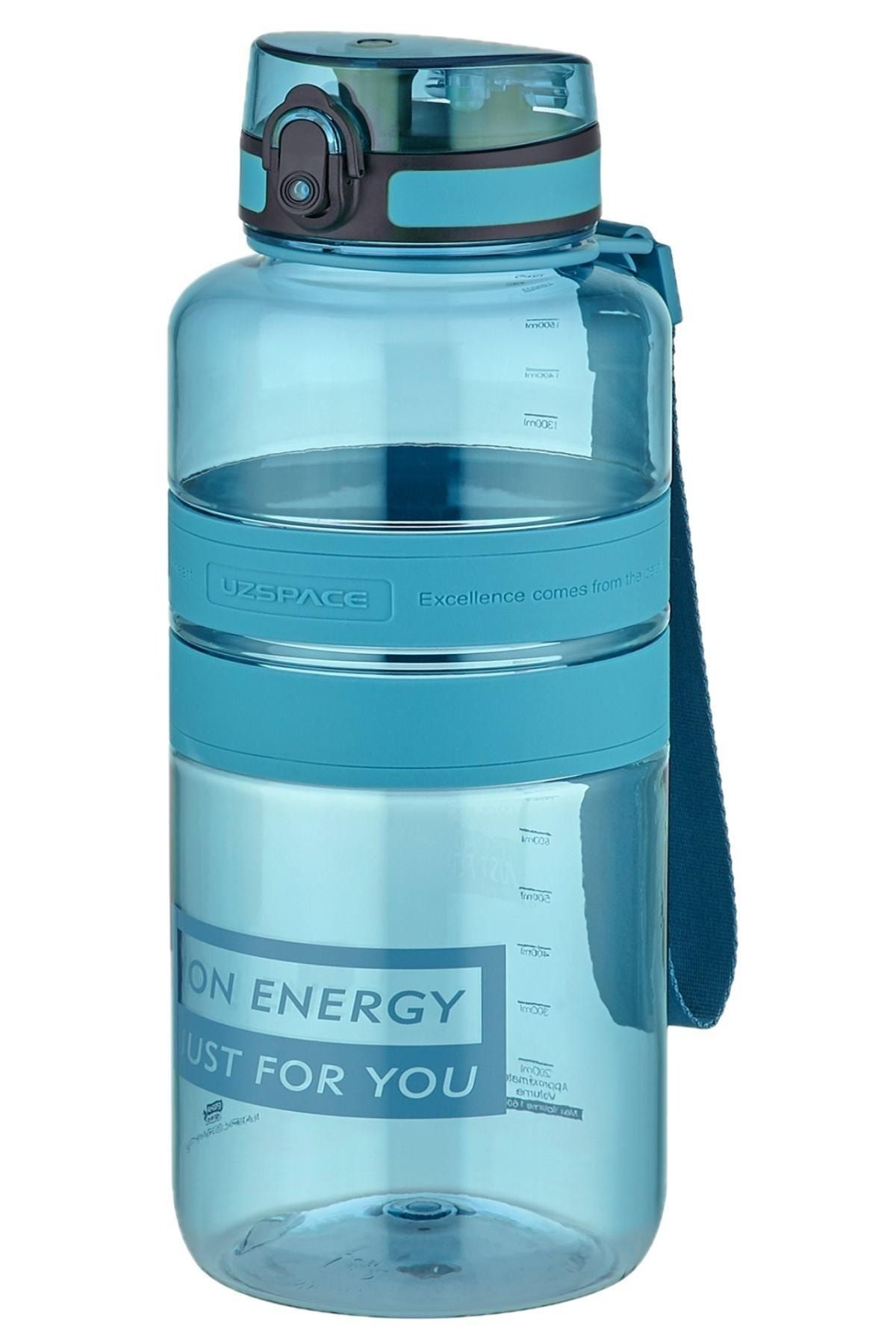 قمقمه ورزشی آبی Tritan Water Fat 1500 میل 1.5 با طول مگا رنگهای تجدید شده Uzspace