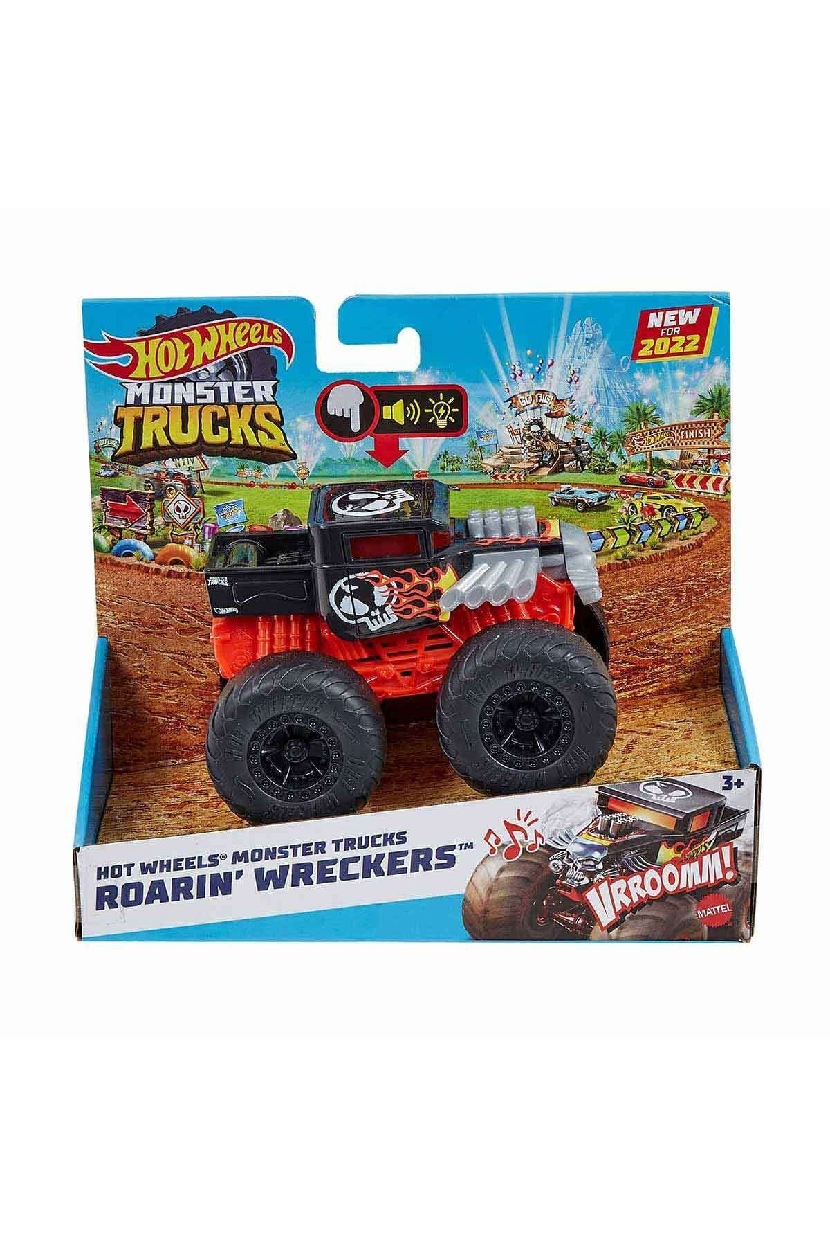 ماشین اسباب بازی Monster Trucks 1:43 Scale Roaring Vehicles Bone Shaker Hdx61 HOT WHEELS