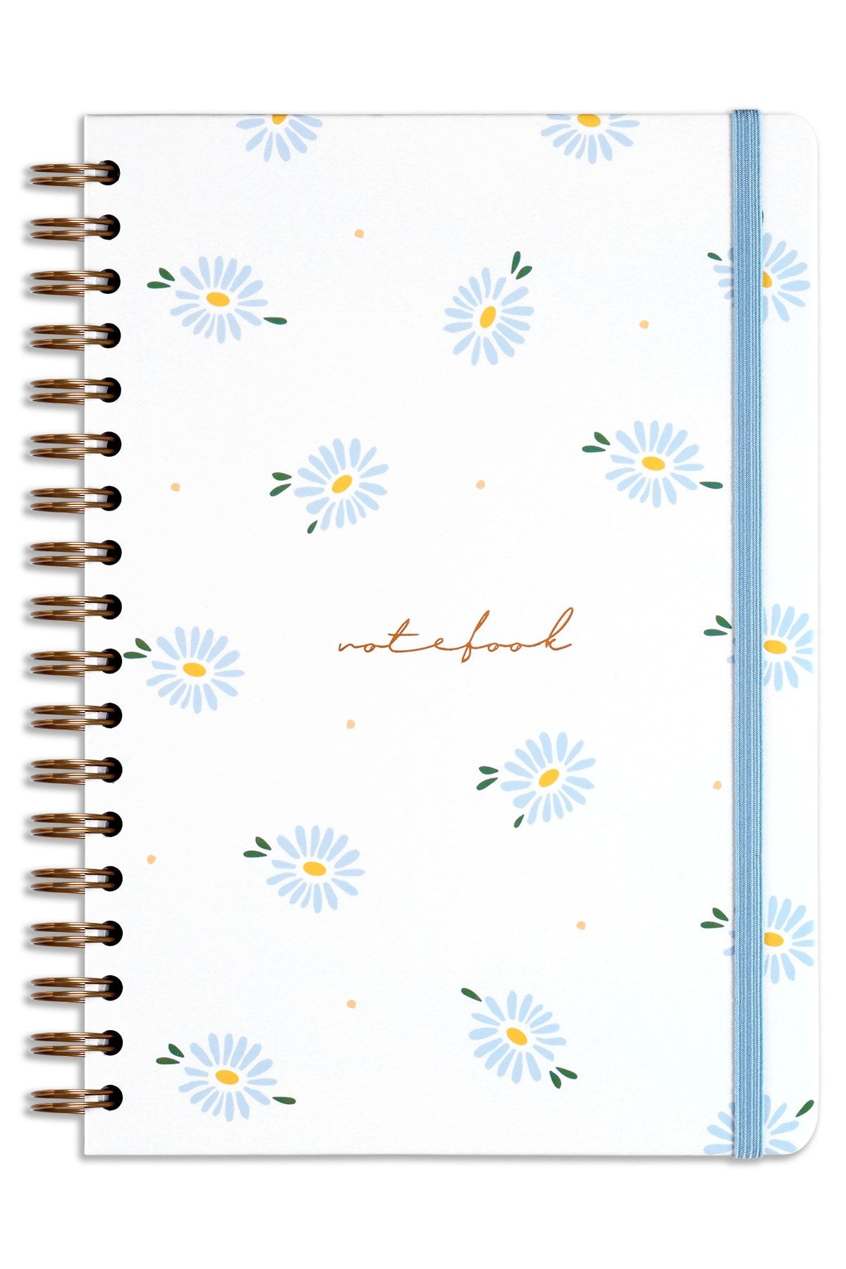 Matt Notebook-17x24 Cm Elastic Spiral Hard Cover Notebook Checkered Daisy 5