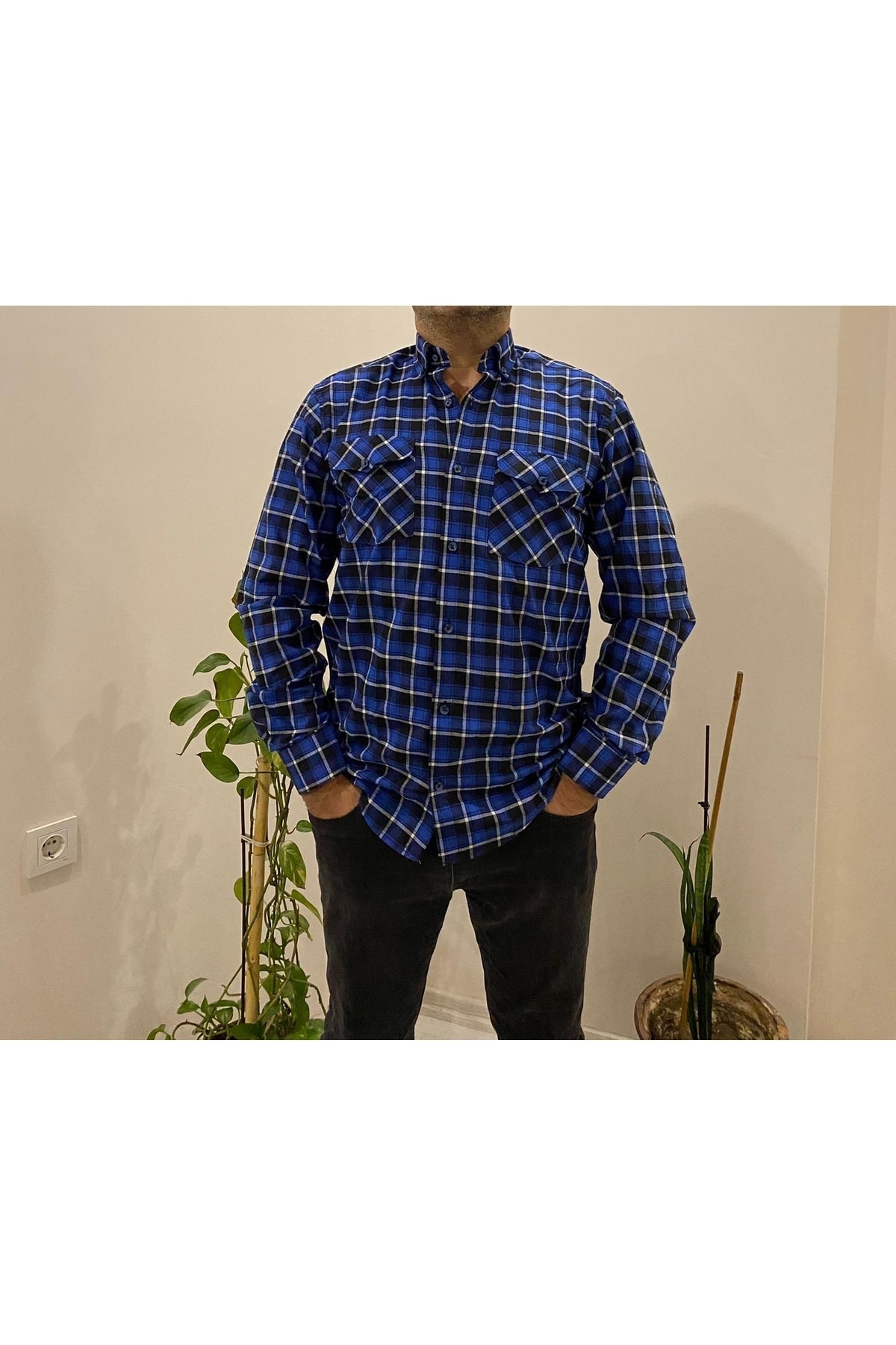 پیراهن مردانه آبی BENESSE | BNS0000084 اورجینال - تصویر 2