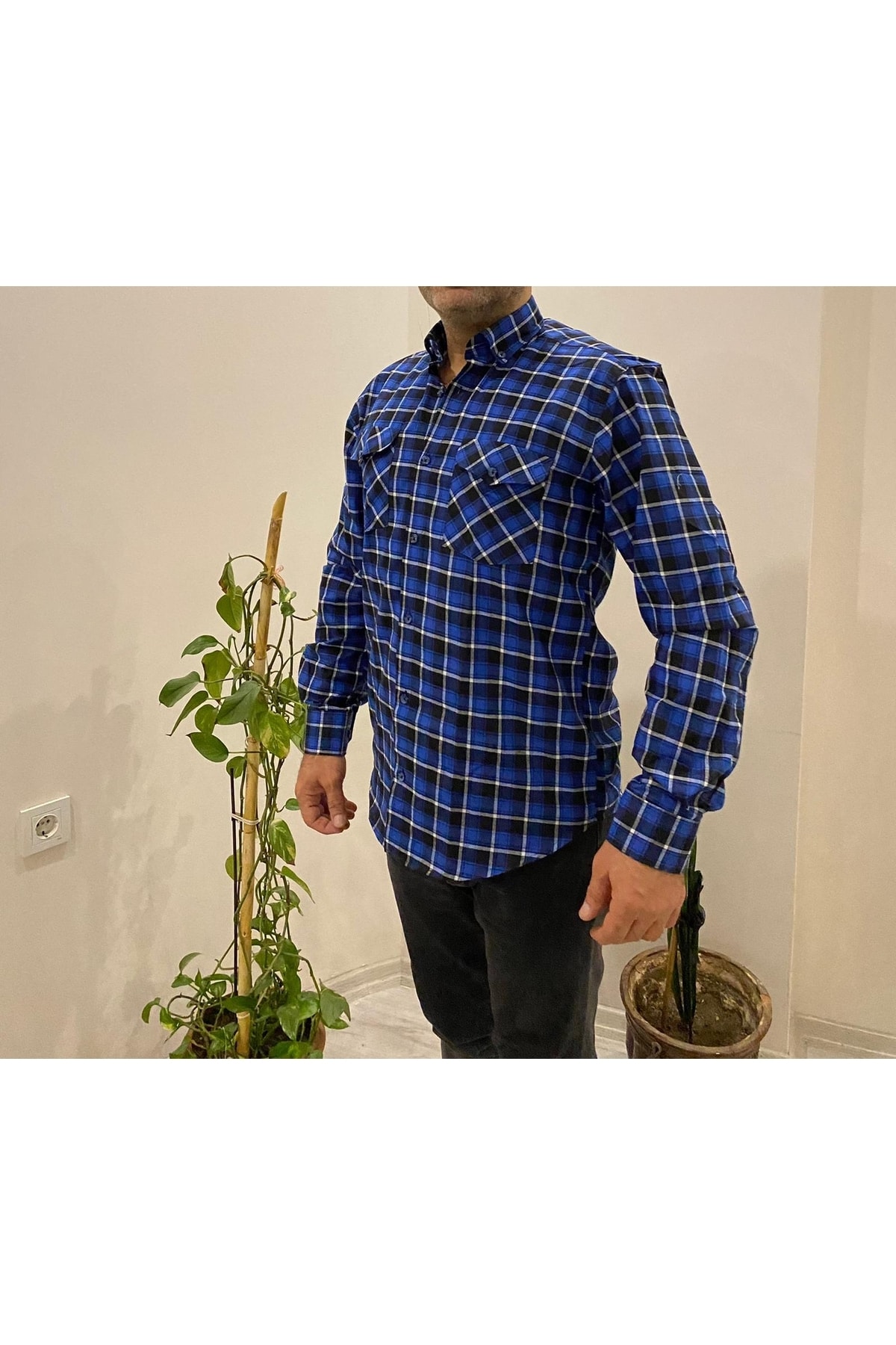 پیراهن مردانه آبی BENESSE | BNS0000084 اورجینال - تصویر 3