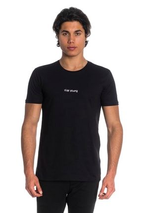 Siyah Slim Fit T-shirt %100 Pamuk IGSOUL190107