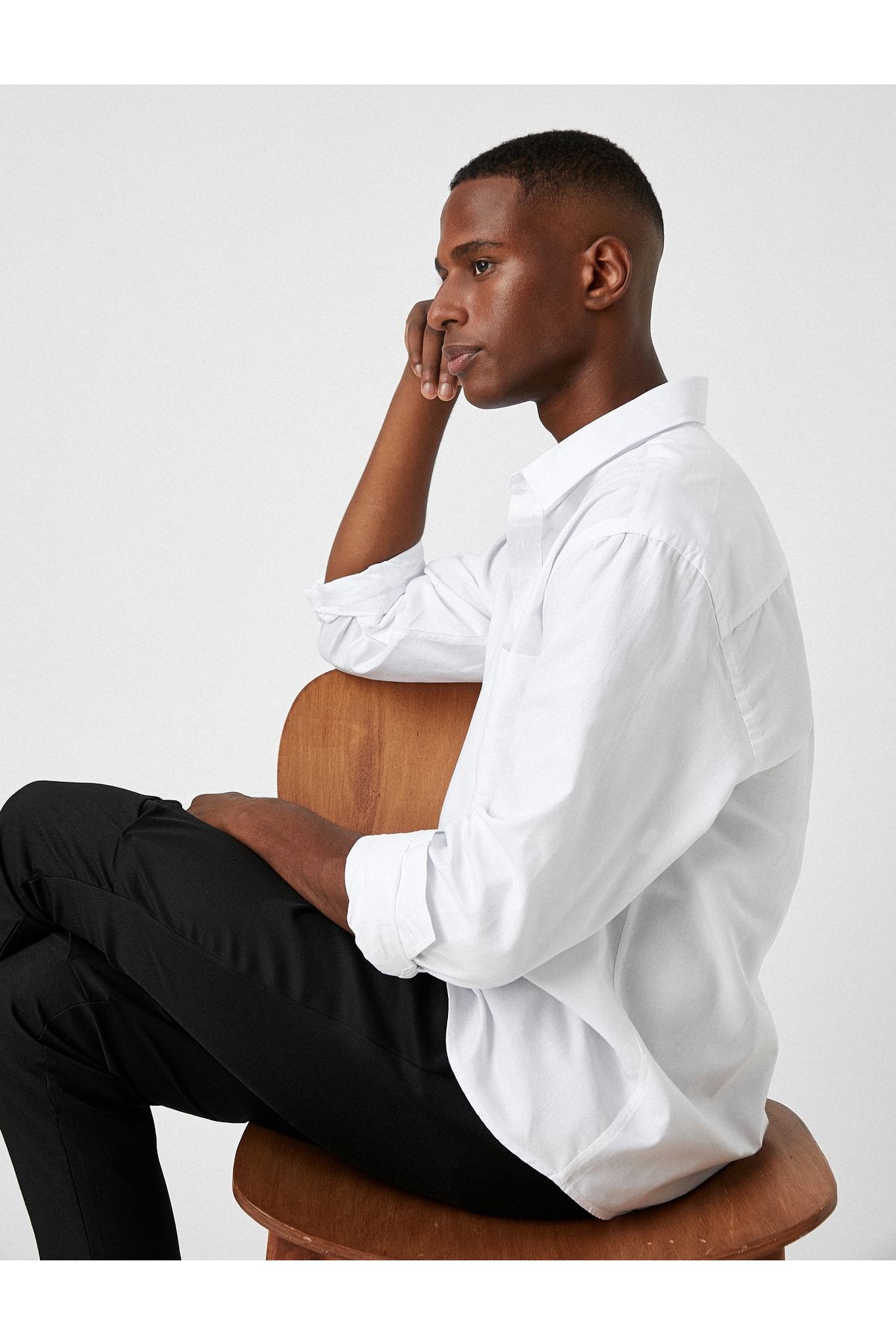 Koton Basic Shirt Classic Collar Pocket Detailed Non Iron Trendyol