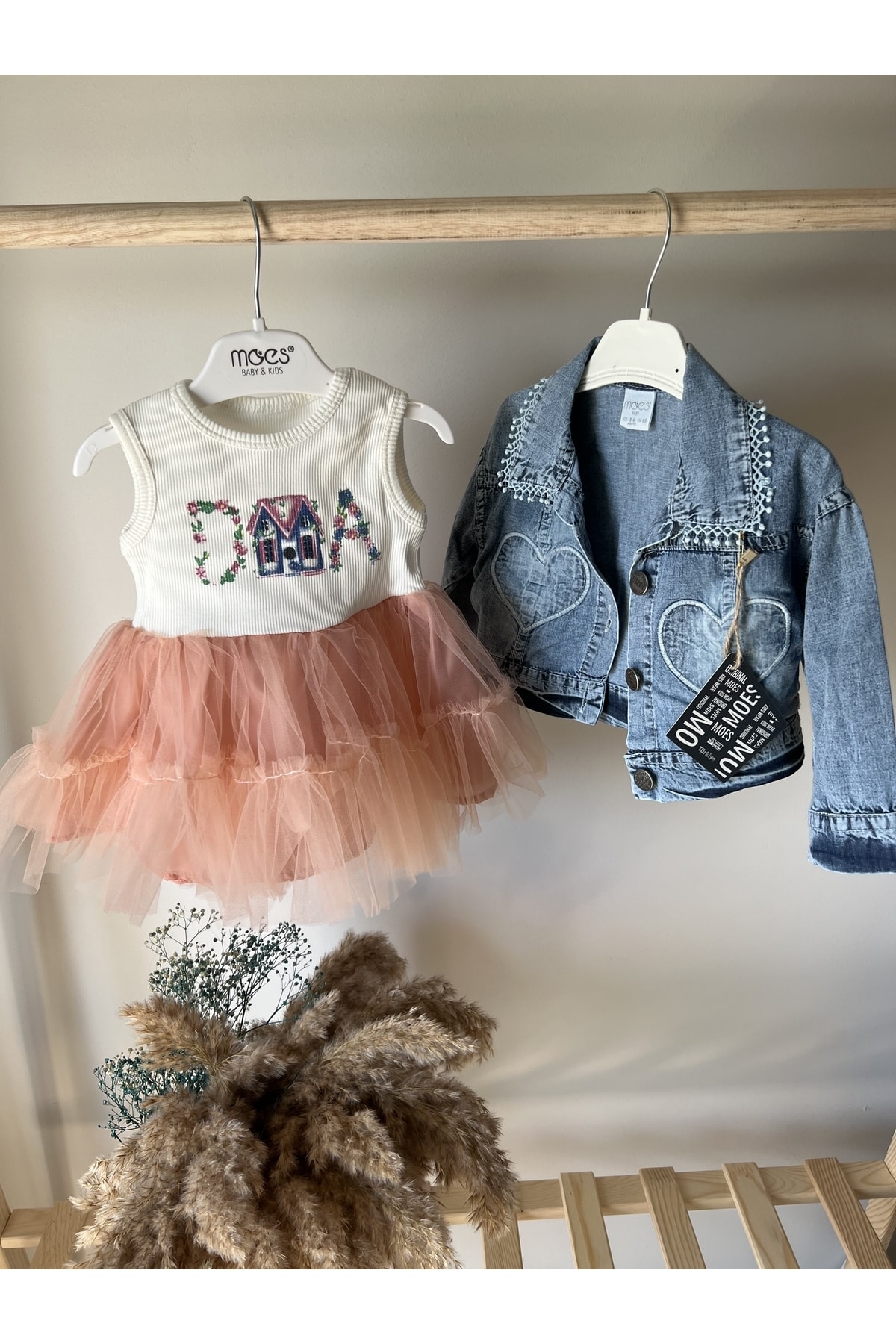 Moes Baby Kot Ceketli Tütülü Bebek Elbise Takımı