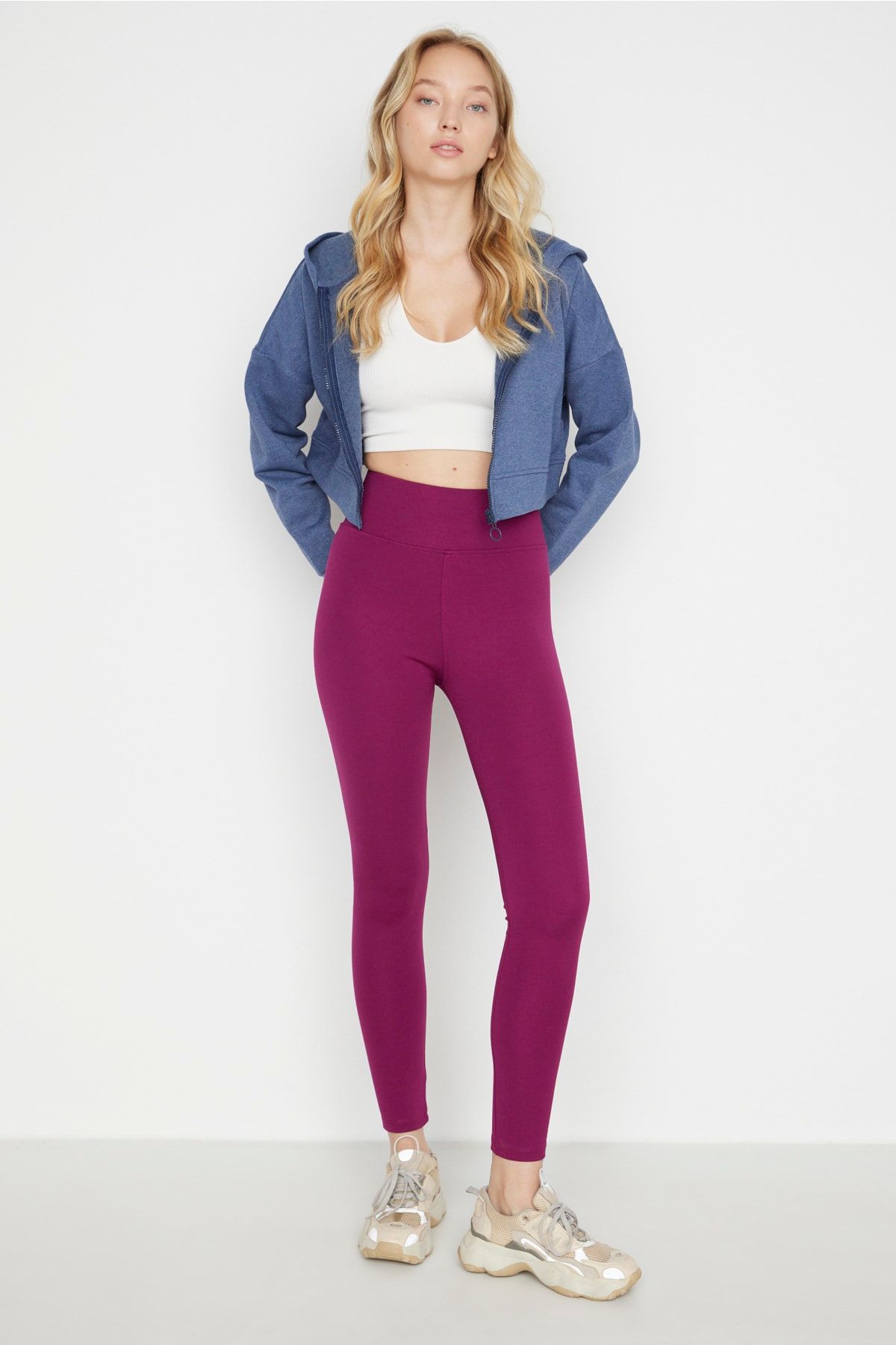 Olalook Leggings - Grau - Hoher Bund - Trendyol