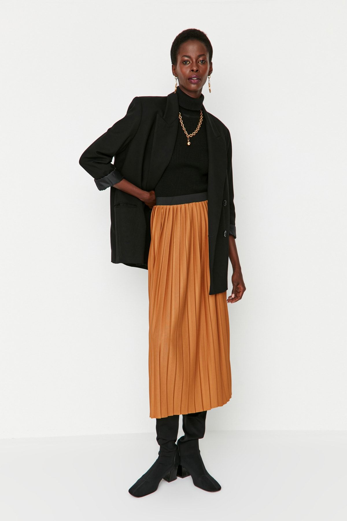 TRENDYOL MODEST Skirt Brown Maxi Trendyol