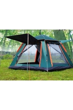 Tam Otamatik Tenteli 8 Kişilik Kamp Çadırı Portatif Anti-uv Yağmur Geçirmez Kolay Kurulum BSTÇDR3465