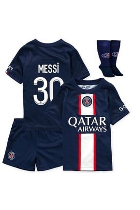 Çocuk Psg Messi Forması+şortu+çorabı 3 Lü Set m30