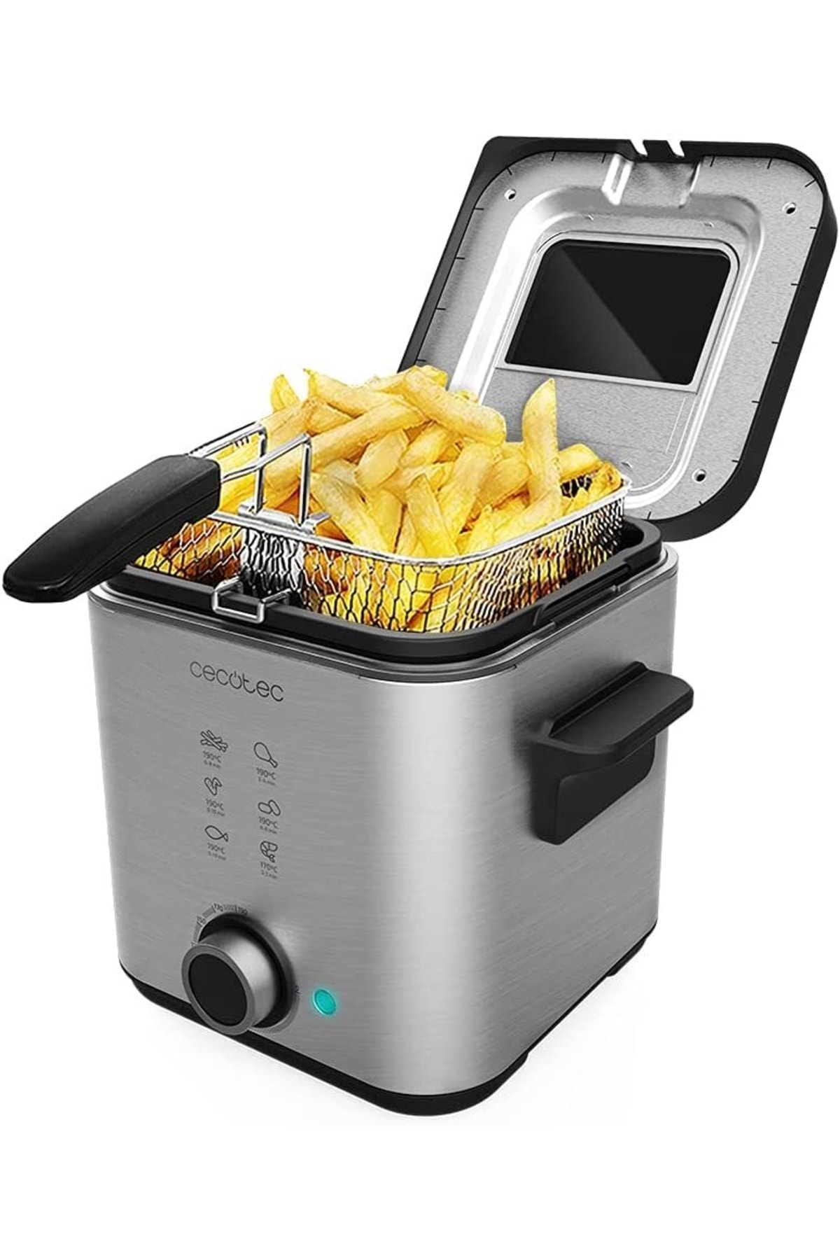 CECOTEC Elektrikli Fritöz Cleanfry Advance 1500 Siyah 1.5 L Paslanmaz Çelik Airfryer