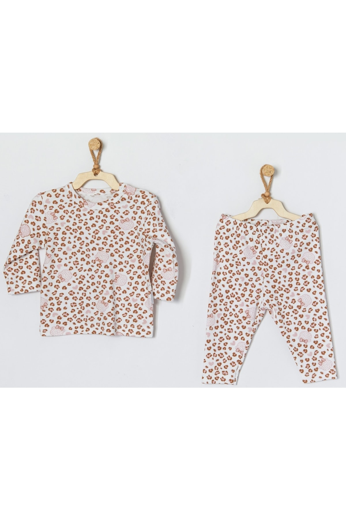 andywawa Bebek Pijama Takım Pajamas Set Cute Leopard