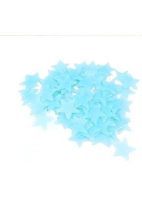 100 Adet Mavi Renk Fosforlu Yıldız Duvar Tavan Süsleri Çocuk Odası TYC00506316388