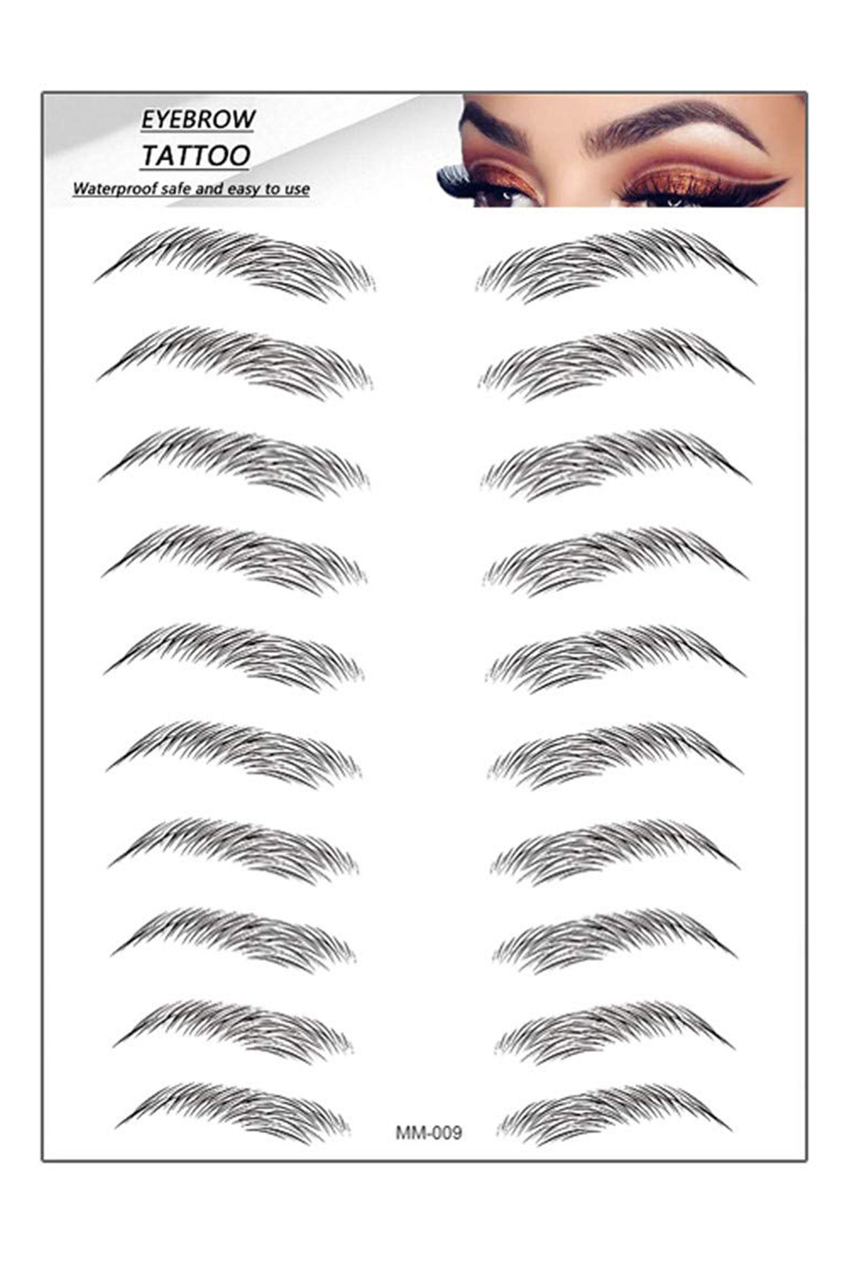 BP Tattoo Kaş Dövmesi Suya Dayanıklı Geçici Dövme 9 Çift