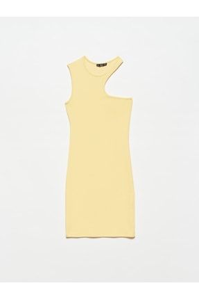 9136 Fitilli Mini Elbise-t.sarı 101A09136
