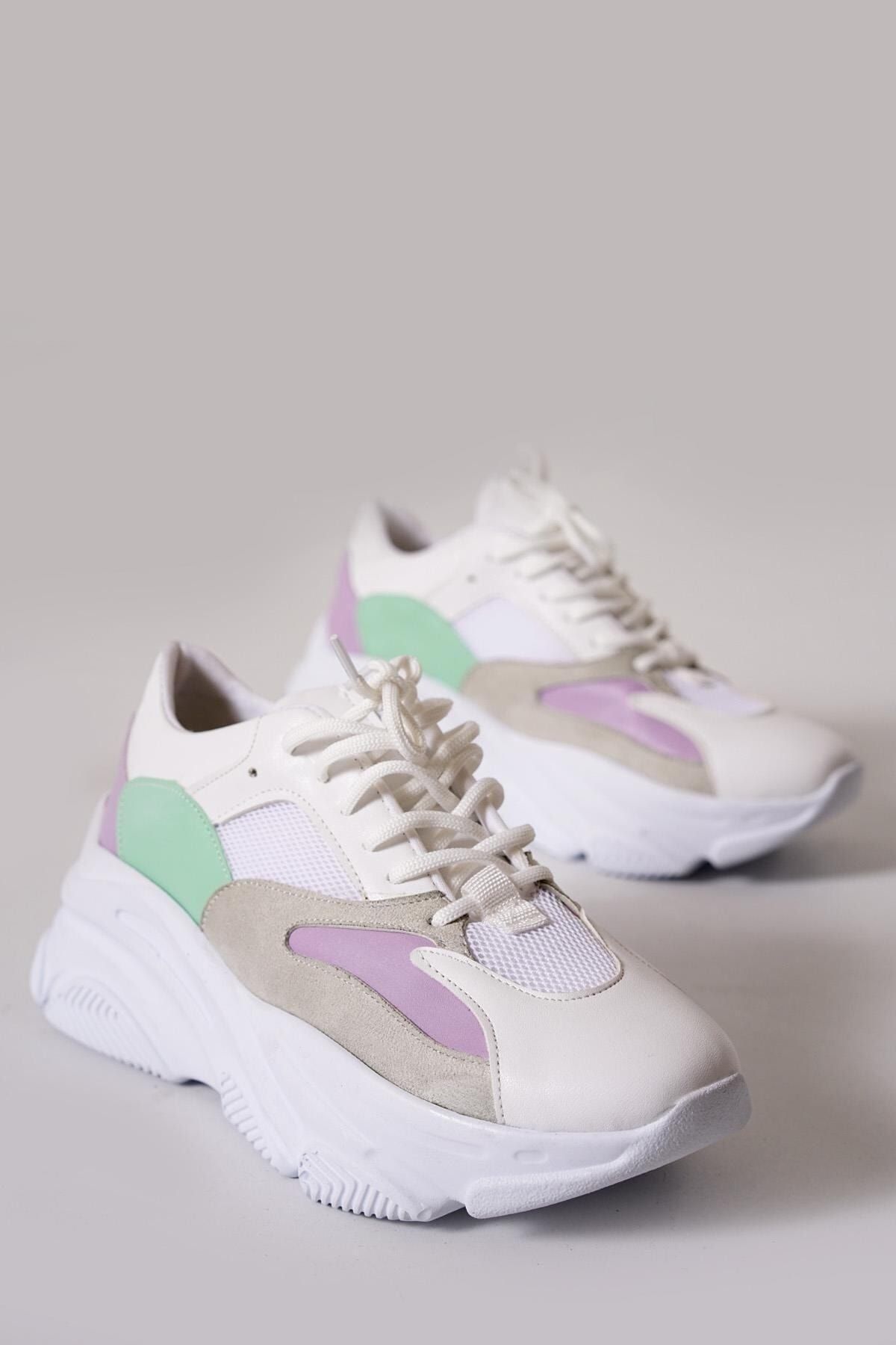 WOS Sneakers White Mid heels 5 9 cm Trendyol