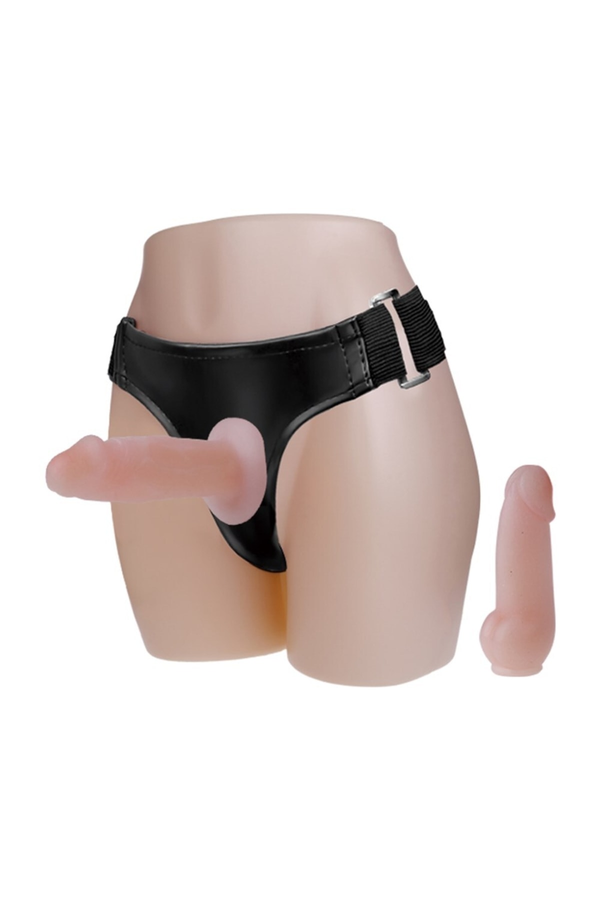 Belden Bağlamalı İçi Dolu Çift Strapon Dildo