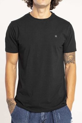 Siyah Vigo Organik Pamuk Basic T-shirt NORF-VIGO-066