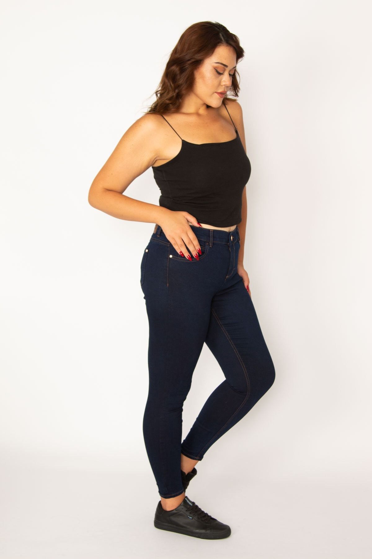 Navy skinny deals trousers womens
