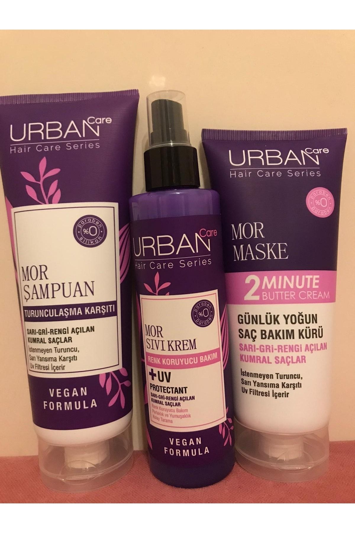 Urban Care محصولات مراقبت از مو بنفش شامپو 250 میلی لیتر کرم مو ماسک مو