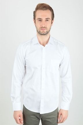 Beyaz Regular Fit Uzun Kol Gömlek 2304R0020165