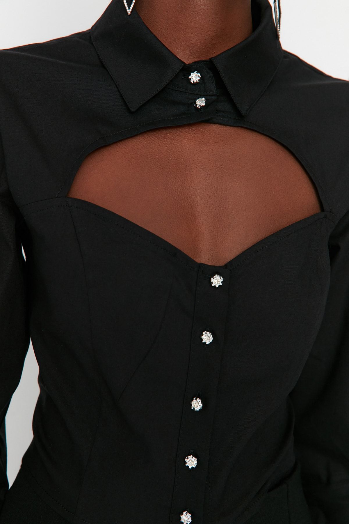 Trendyol Collection Hemd Schwarz Regular Fit YB8272