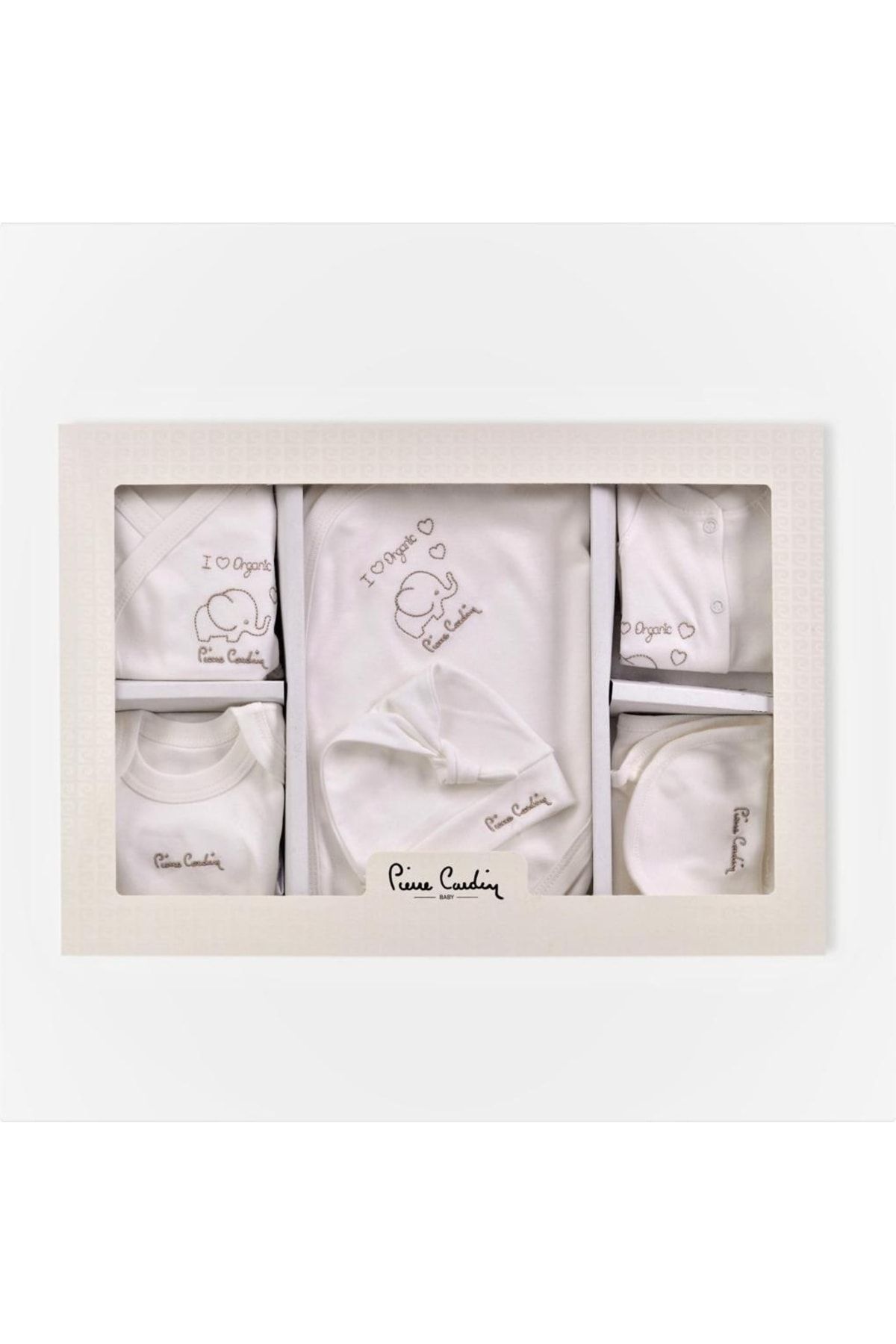 ست ده تکه نوزادی سفید طرح فیل پیرکاردین Pierre Cardin