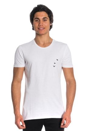 Beyaz Slim Fit T-shirt %100 Pamuk IGSOUL190104