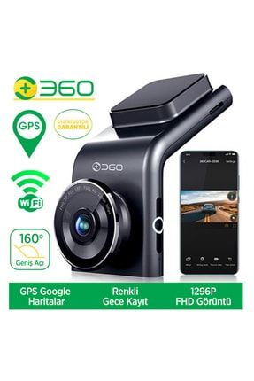 360+ G300h Wifi + Gps 1296p 160° Geniş Açı Gece Görüş Akıllı Araç Içi Kamera Uyumlu 6939662143562