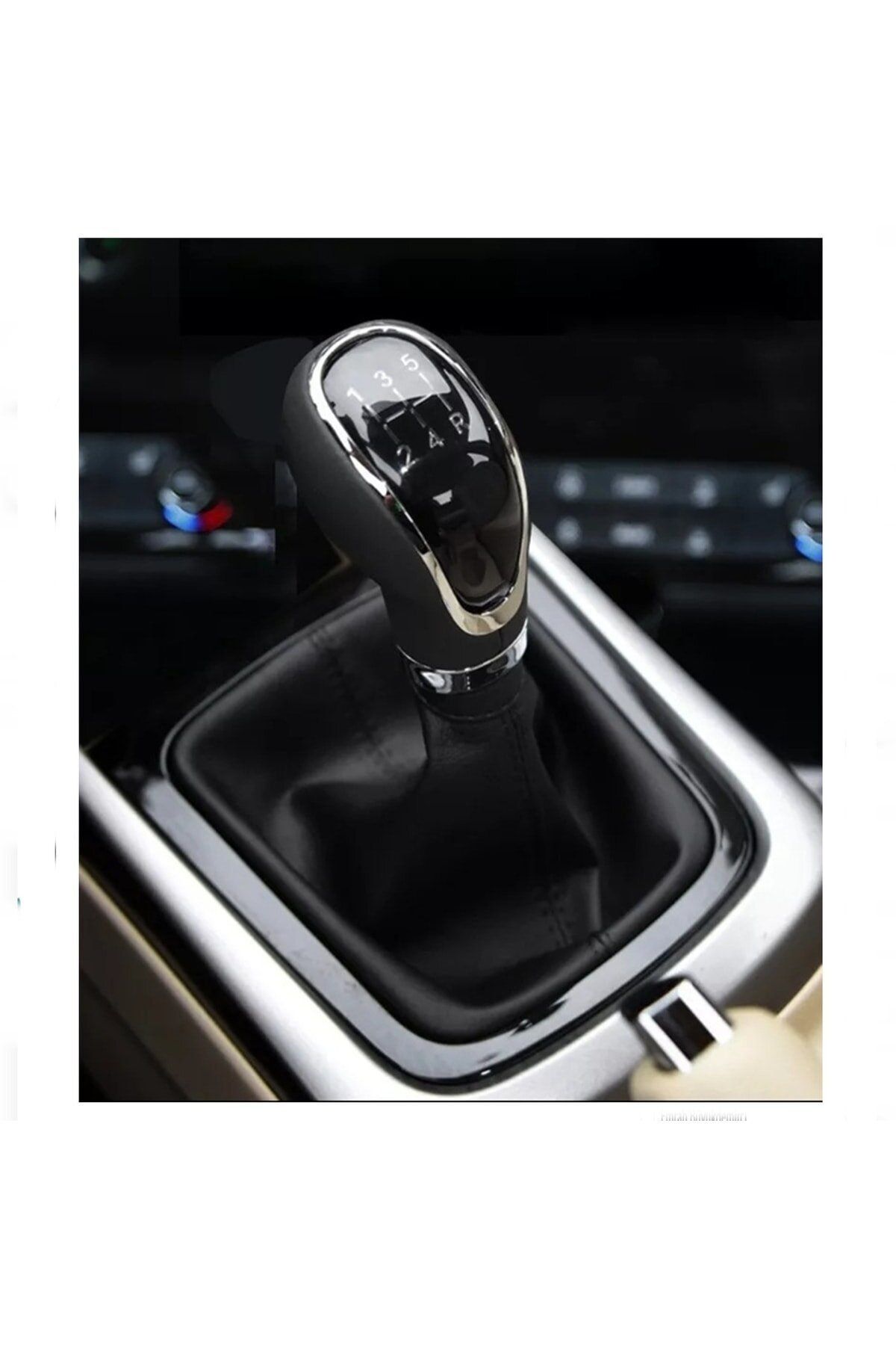 HARGE-Kia Cerato 2008-2013 Compatible Gear Gaiter Black Leather Black Stitch 1