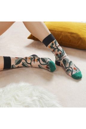Japon Kore Tarzı Şeffaf Transparan Kadın Çorap Vine 1022