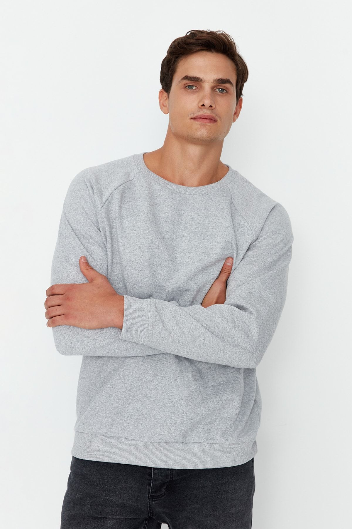 Swist Sweatshirt - Gray - Regular fit - Trendyol