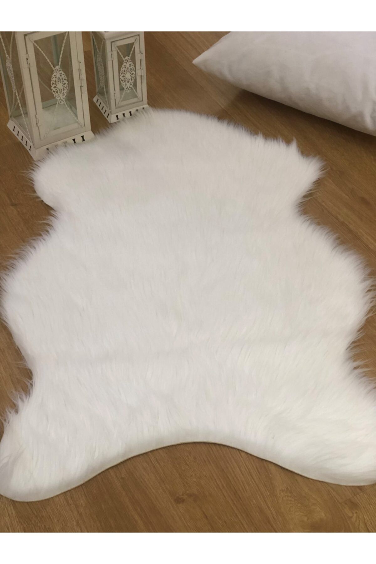 ipekyun hali yuksek kalite akrilik koyun post hali suet taban beyaz renk fiyati yorumlari trendyol