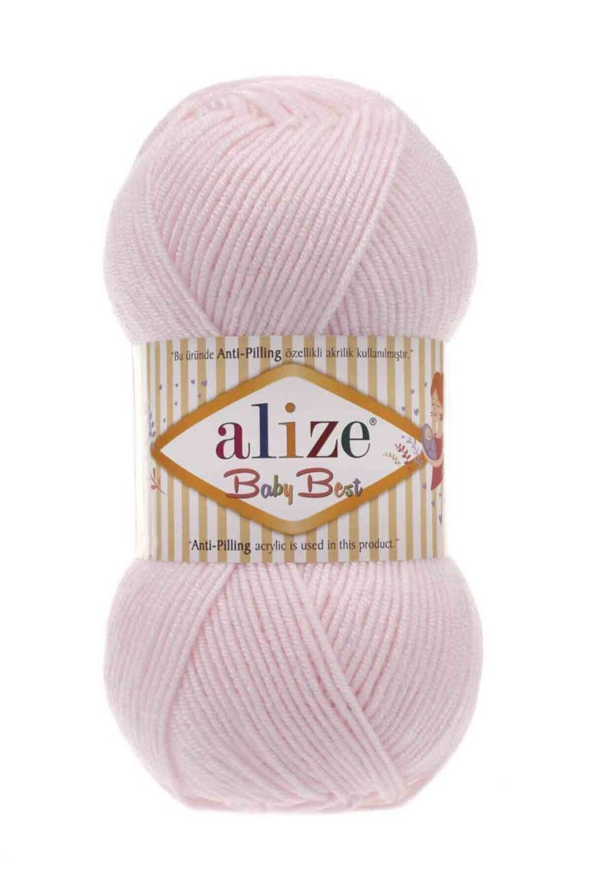 Alize Baby Best El Örgü Ipi Pudra Pembe 184