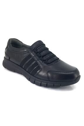 Kadın Siyah Deri Confort Ayakkabı Kk 29410