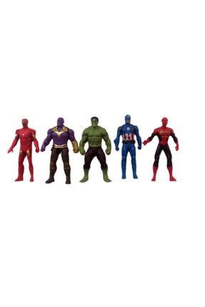 5'li Avengers Yenilmezler Süper Kahraman Aksesuarlı Işıklı Figürler AVNGR06