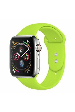 Apple Watch 42 44 Mm Silikon Kordon Neonyeşil bilişimakıllısaatkordon