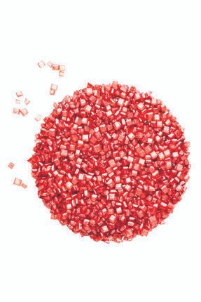 Kırmızı Sanding Parlak Yenilebilir Süsleme Şekerleri EMO11074